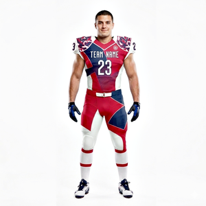 Red Blue Edgy Pattern Design Sublimation Printed 100% Polyester Breathable Anti-Bacterial American Football Uniform Set Custom - Product Image 1