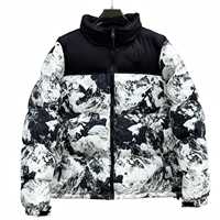 Blouson matelassé Whiteaura International à imprimé abstrait, entièrement zippé, chaud, imperméable, respirant, en toile, vêtement d'extérieur d'hiver, coupe classique