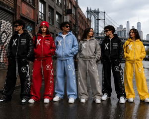 Ensemble sweat à capuche et pantalon de survêtement streetwear personnalisé, vintage, uni, 100% coton French Terry, coupe courte, délavé à l'acide, zippé, effet usé et strass - Product Image 6