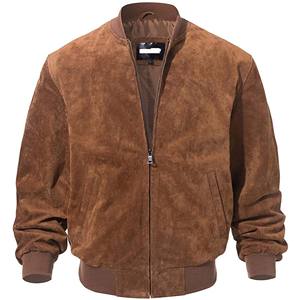 Personnaliser 100% véritable veste en cuir de mouton Baseball Bomber Style hommes vestes Multi couleurs Logos personnalisés première couche - Product Image 2