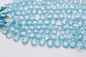 Perles de pierres précieuses en topaze bleue ciel facettées en forme de poire de 7-8 mm de Lakshya Enterprises, pierre naturelle, évaluation tierce, prix de gros - Product Image 5