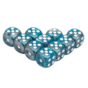 Ensemble de dés décoratifs en résine bleue avec points blancs pour jeux de société et jeux de table, artisanat artistique, décoration de la maison - Product Image 6