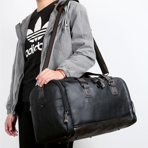 Bolsa de Viaje de Piel Sintética PU Impermeable, Bolsa de Fin de Semana con Cierre de Cremallera, Correa Ajustable, Gran Capacidad para Gimnasio y Viajes - Product Image 3