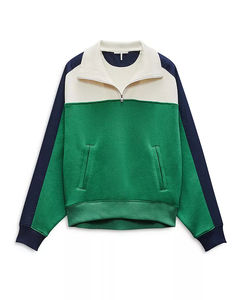 Sweat-shirt oversize à col montant et fermeture éclair quart de tour en polaire pour femme – Style streetwear tendance au quotidien - Product Image 2