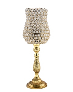 Classic golden crystal <b>table</b> <b>lamp</b> elegant goblet <b>base</b> handcrafted accent night light for luxury home decor wholesale OEM - Product Image 4