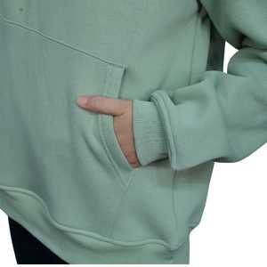 Sudaderas con Capucha y Sudaderas de Felpa de Algodón Teñido Liso de Primera Calidad, Color Verde Menta, Estilo Urbano - Product Image 3