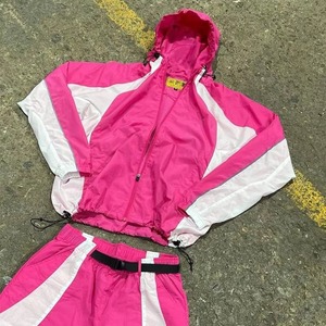 Ensemble short et veste coupe-vent d'été en nylon et polyester, respirant, confortable, style streetwear - Product Image 1