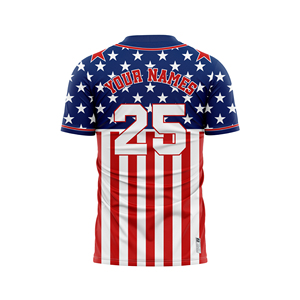 Personnalisable Vintage USA Flag Pullover Baseball Jersey Conception transparente respirante imprimé sans boutons pour les événements des équipes actives - Product Image 6
