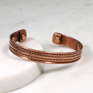 Brazalete de Terapia Magnética de Cobre Puro – Brazalete Curativo con Incrustaciones de Cuerda Trenzada Hecho a Mano para Hombres y Mujeres - Product Image 3