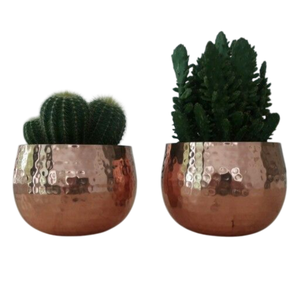Pot de fleurs en cuivre antique avec motif ondulé sculpté à la main, style vintage, pour la décoration intérieure des plantes, fait main, en solde - Product Image 6