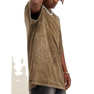 Camiseta de lavado ácido para hombre totalmente personalizada en varios colores, ropa de verano, nueva camiseta de lavado ácido para hombre a la moda, calidad al por mayor - Product Image 4