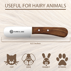 Peines Ecológicos para Peluquería Canina, de Acero Inoxidable y Madera, para Terriers Flamia y Jabz SK-05-MM - Product Image 2