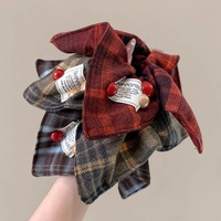 Herbst-Winter Koreanischer Stil Eleganter Quadratischer Schal Damen Hochelastisches Gewebe Handgefertigtes Sehnenball-Haarband Haargummi