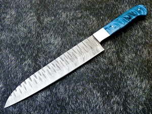 Cuchillo de Chef Profesional de Damasco |   Cuchilla Hecha a Mano Personalizada de 13 Pulgadas |   Refuerzo de Acero y Mango de Resina - Product Image 3