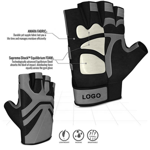 Custom Logo Half Finger Weightlifting Gloves Gym Fitness <b>Training</b> Workout Gloves for Men Women - Product Image 4
