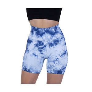 Leggings Deportivos de Cintura Alta con Efecto Push-Up, 90% Nailon, 10% Elastano, Estampado Tie-Dye, Cintura Elástica para Mujer - Product Image 1