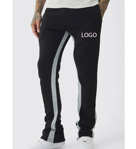 Pantalones Deportivos de Estilo Modesto, Corte Informal y Relajado, con Logotipo Personalizado, Paneles Laterales en Contraste, Cordón Elástico, Felpa de Algodón para Hombre - Product Image 4