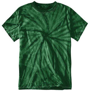 T-shirt à manches courtes pour homme, vert néon, tie-dye en spirale, col rond, décontracté - Product Image 2