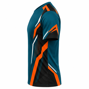 <b>Geometric</b> Pattern Short Sleeve T-<b>Shirt</b> Slim Fit Quick Dry Polyester Sporty O-Neck Design - Product Image 3