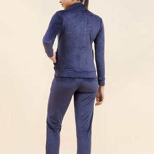 Survêtement en velours pour femme, tissu extensible doux, coupe flexible, classique, pour l'hiver, tenue décontractée, style tendance - Product Image 4