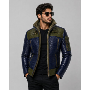 Custom Size Casual Wear Genuine Fashion Leather <b>Jacket</b> for <b>Men</b> New Arrival High Quality Fashion <b>Men</b> Leather <b>Jacket</b> - Product Image 1
