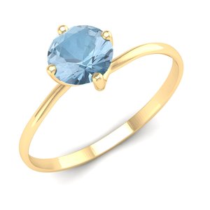 Bague de fiançailles en aquamarine REYES en or blanc 14K 18K avec moissanite, cadeau d'anniversaire, bijoux fins, vente en gros OEM ODM - Product Image 6