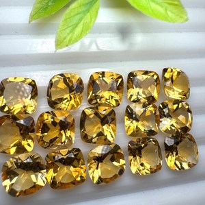Piedras Preciosas de Citrino Amarillo Natural al por Mayor, Corte Cojín, Facetadas, con Tamaños Calibrados y Libres de Imperfecciones para Anillos de Bricolaje - Product Image 2