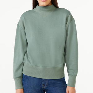 Women Korean Style Mock Neck Sweatshirt Oversized Fit - Product Image 4
