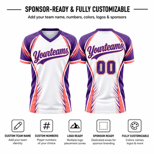 Custom Sublimated V-Neck Jersey Unisex Short Sleeve Moisture Wicking Polyester Team <b>Apparel</b> for Adults <b>Sport</b> <b>Apparel</b> - Product Image 4