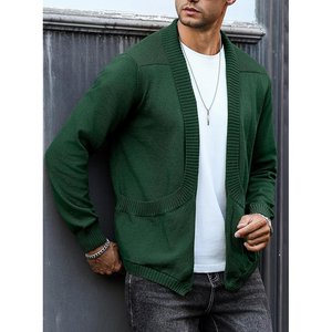 Custom <b>Men's</b> 100% Cotton Knitted Comfortable Solid Pattern Full Sleeve Light V Neck Casual Summer <b>Cardigan</b> Sweater Outerwear - Product Image 6