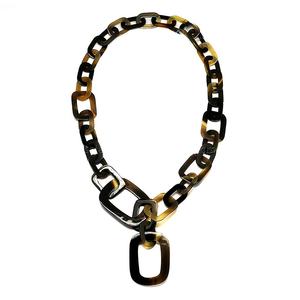 Collar de cadena de eslabones de cuerno de búfalo de vaca unisex, joyería de estilo de vida saludable a la moda, gran oferta para aniversarios - Product Image 1