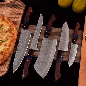 A&M ENTERPRISES 5-Piece Handmade Damascus Steel Kitchen <b>Knife</b> <b>Set</b> Wooden Handles Ambidextrous Design <b>Sharp</b> Straight Edge - Product Image 2