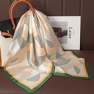 Luxury Print Satin Silk Square Scarf for Women <b>Shawl</b> Hijab Neckerchief Female Hair Ribbon Headband Fashion <b>Wrap</b> Bandana 2026 New - Product Image 4
