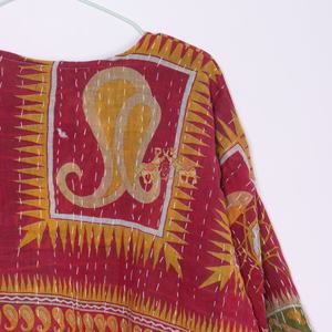 La última chaqueta de kimono Kantha Vintage para mujer, ropa tejida con estampado Floral hecho a mano de algodón, logotipo transpirable, ecológico, nuevo - Product Image 2