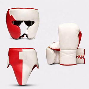 DAWNFROCE FIGHT GEARS Set de Boxeo: Casco, Guantes y Protector Inguinal, Blanco y Naranja, Cuero PU, Equipo de Protección, Modelo DFFG-BSCS-24 - Product Image 4