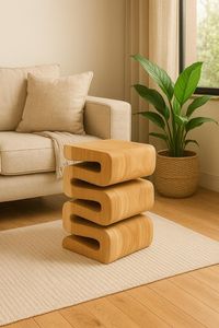 Table d'appoint en bois minimaliste conçue pour les intérieurs épurés, avec une forme simple, une structure légère et une grande résistance - Product Image 6