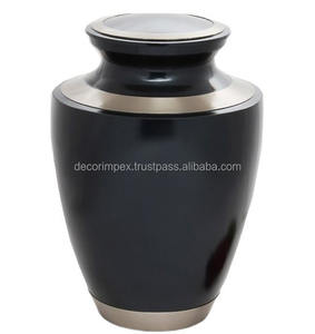 Nouvel arrivage d'urnes funéraires bleues pour cendres d'adultes urnes funéraires plaquées cuivre noir pour cendres design unique - Product Image 2