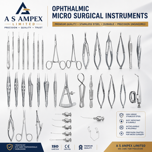 Ensemble d'instruments de micro-chirurgie oculaire pour extraction manuelle extra-capsulaire de la cataracte, haute qualité, en acier inoxydable, certifié CE Classe I - Product Image 1