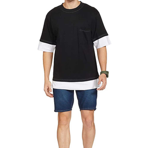 2026 Heavyweight 220g Plus Size Men's <b>T</b>-<b>Shirts</b> <b>Polyester</b>/Cotton Jersey Digital Printing Formal O-Neck Short Sleeve Regular Fit - Product Image 3