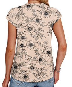 เสื้อยืดผ้าฝ้ายพิมพ์ลายสำหรับผู้หญิง เสื้อยืดกราฟิกออกแบบเอง แขนสั้น เนื้อผ้านุ่ม ระบายอากาศดี เสื้อผ้าฝ้ายพิมพ์ลายสำหรับฤดูร้อน - Product Image 5