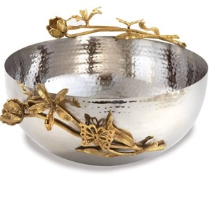 Bol de service décoratif de table, aspect traditionnel, en métal poli brillant, pour fruits, chocolats, dattes - Product Image 5