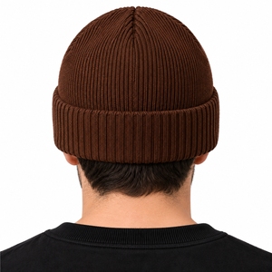 Unisex Folded Knit <b>Beanie</b> Cap Warm Winter Essential Soft Hand Feel Flexible Stretch Folded Edge Cozy Daily Wear Outdoor Style - Product Image 2