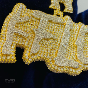 Pendentif personnalisé avec initiale ou nom en Moissanite VVS, en argent 925, plaqué rhodium/or, breloques glacées de luxe, bijoux HipHop pour rappeurs Dvars - Product Image 2