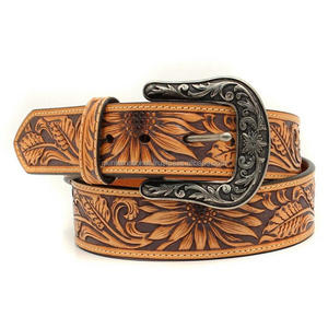 Cinturón de herramientas manuales de grano completo de vaquero occidental de lujo con diseño personalizado, cinturones y accesorios de cuero con hebilla de diseñador de aleación de Zinc - Product Image 4