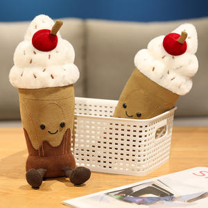Lindo Peluche de Cono de Helado de 25cm, Muñeco de Peluche Súper Suave de Chocolate, Helado, Pastel, Taza de Té con Leche, Juguetes de Peluche para Regalo - Product Image 2