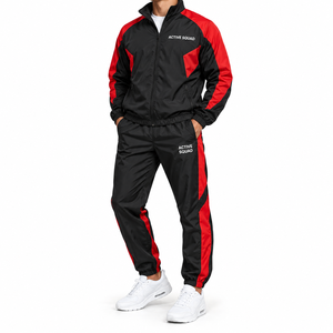 Conjuntos Deportivos Cortavientos con Cierre para Hombre, Traje Deportivo Cortavientos de Nailon, Chaqueta Deportiva y Pantalones Deportivos - Product Image 2