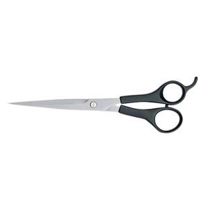 Ciseaux en plastique professionnels de haute qualité en acier inoxydable pour la coupe de cheveux avec poignées noires et lames affûtées - Product Image 1