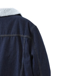 New Fashion Design High Quality Men Denim <b>Jacket</b> Wholesale Custom Made Men's Denim Men's Sherpa Lining Windproof Button Closure - Product Image 4