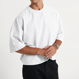 T-shirt surdimensionné personnalisé avec logo pour homme, tissu épais, marque de vêtements urbains, production de marque personnalisée - Product Image 6