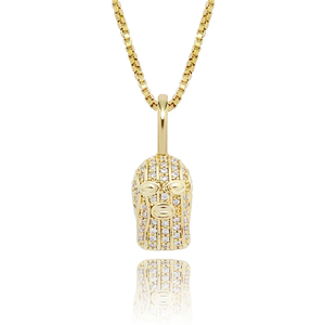 925 Silver Mask Pendant Zircon Hiphop Jewelry Gift <b>Iced</b> <b>Out</b> Moissanite Pendants Charm Gold Bling Cuban Link <b>Chain</b> Mens Womens - Product Image 5